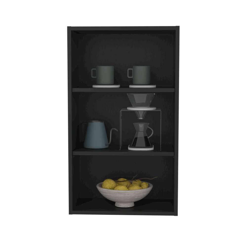 Eco 36" High Wall Cabinet Black MDF. Picture 2
