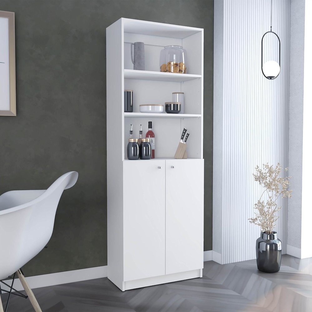 Home 2-Door Bookcase White MDF. Picture 3