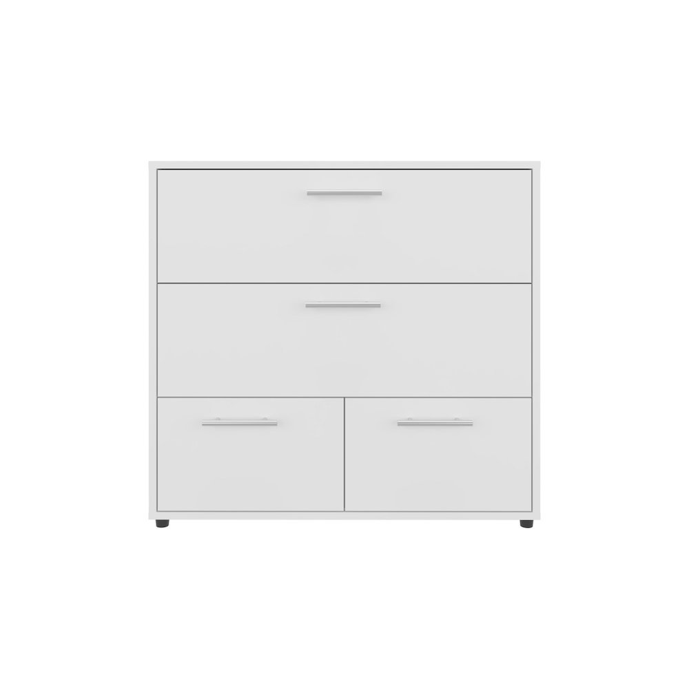 Alpine Wide Four Drawer Dresser, Bedroom Storage, White. Picture 1
