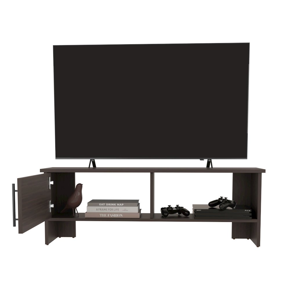 Navia One-Door TV Stand Dark Walnut MDF. Picture 2
