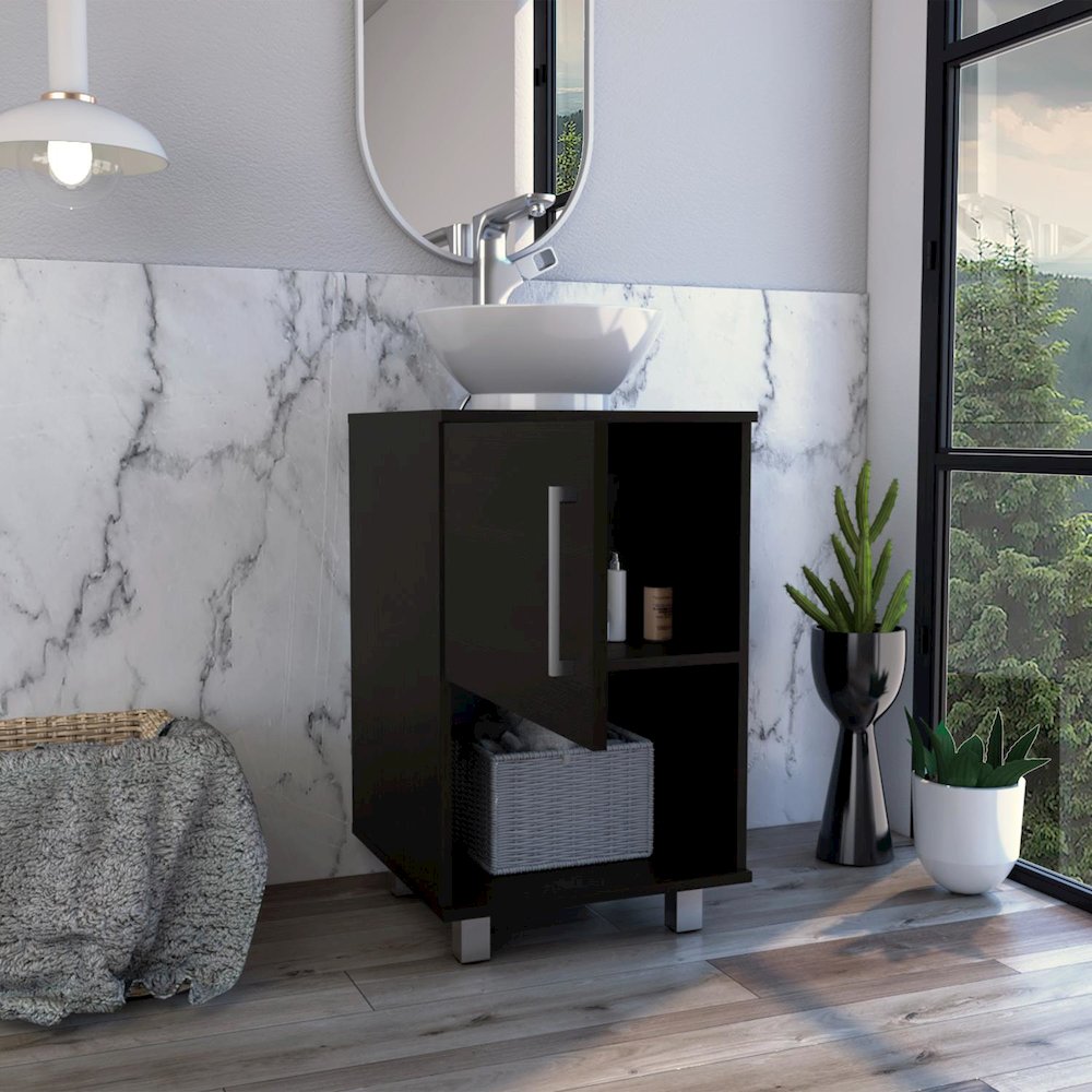 Gouda 18" Bathroom Vanity Black MDF. Picture 5