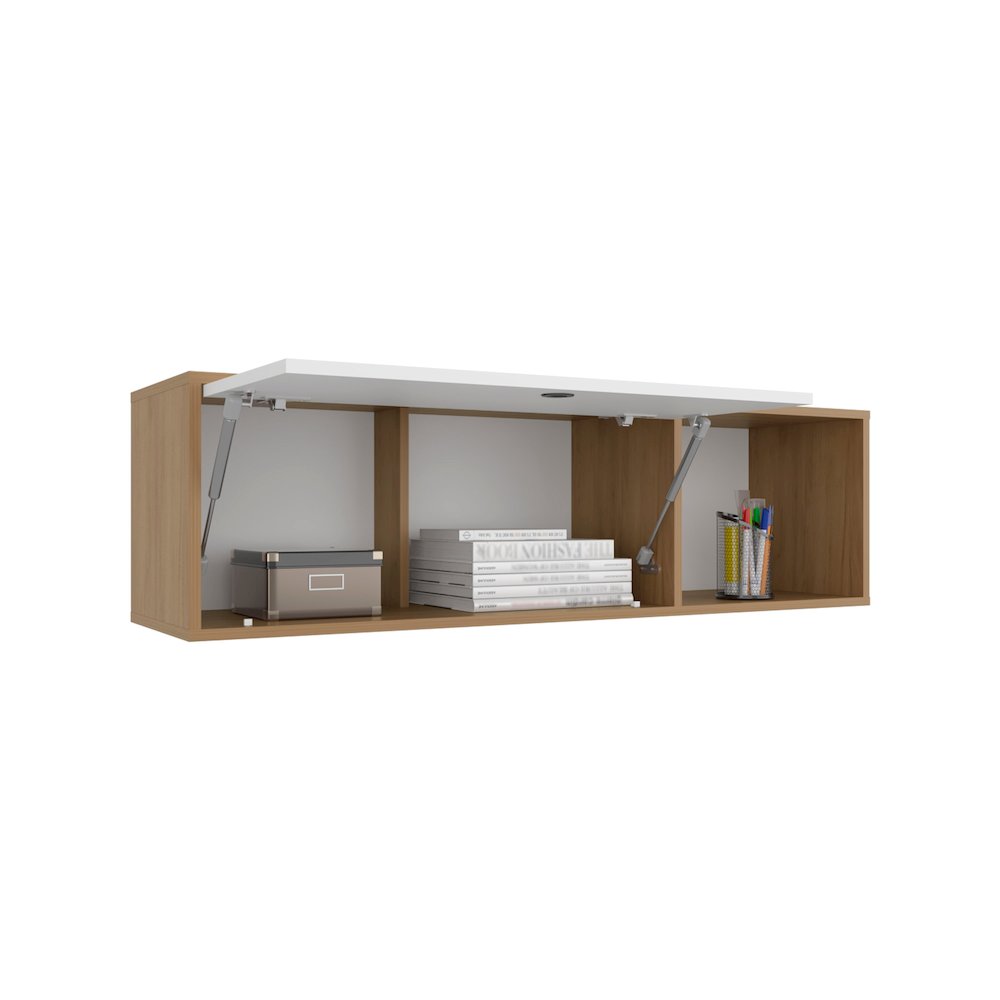 Sahara Wall Cabinet White - Natural Oak MDF. Picture 1