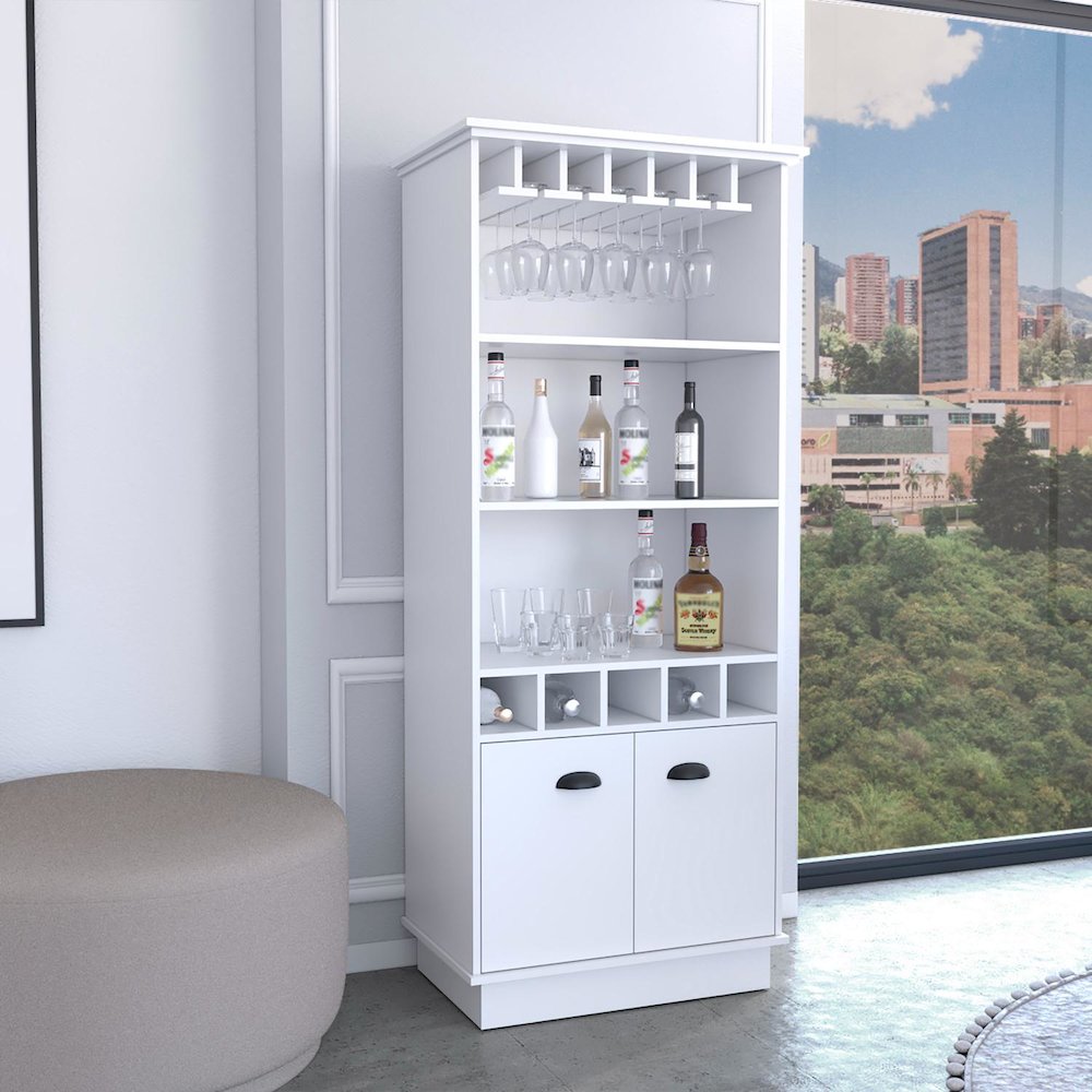 Dundee Bar Cabinet White MDF. Picture 3