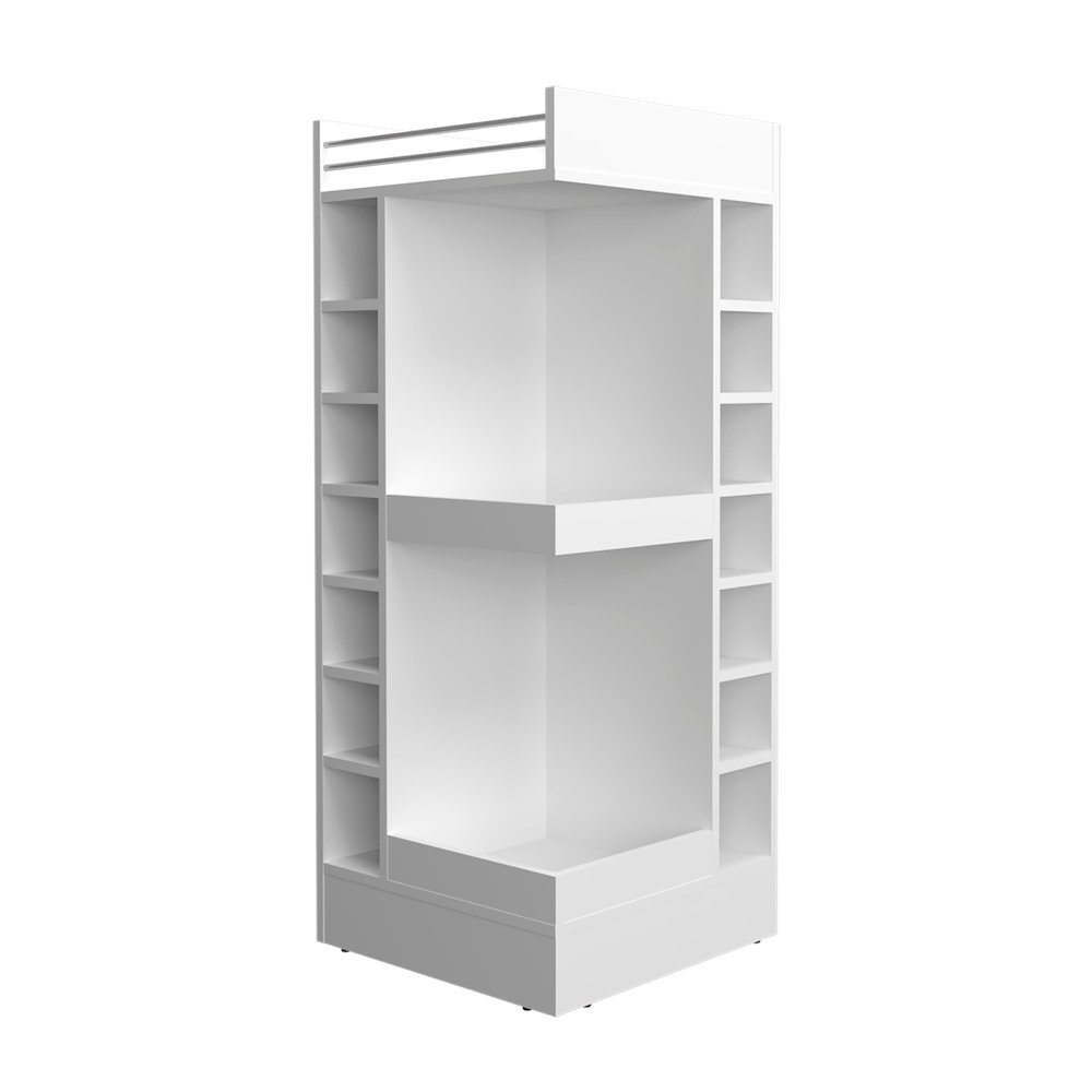 Lyman 46" Tall Corner Bar Cabinet White MDF. Picture 5