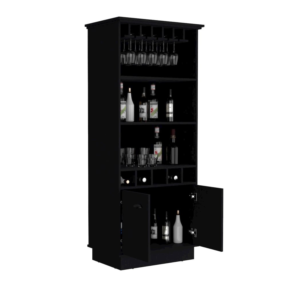 Dundee Bar Cabinet Black MDF. Picture 2