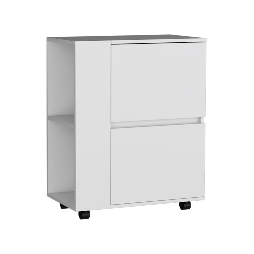 Glasgow Bar Cart White MDF. Picture 1