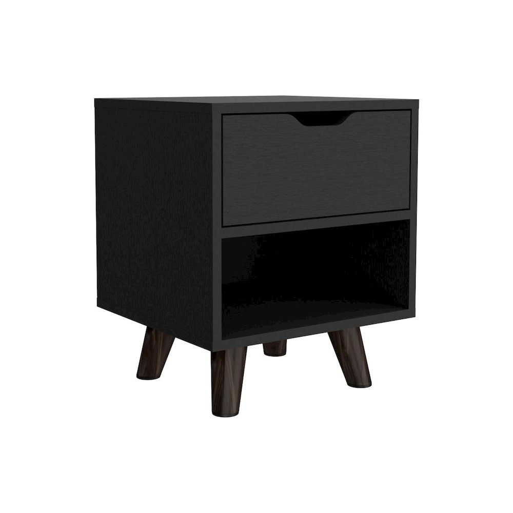Crail Nightstand Black MDF. Picture 1