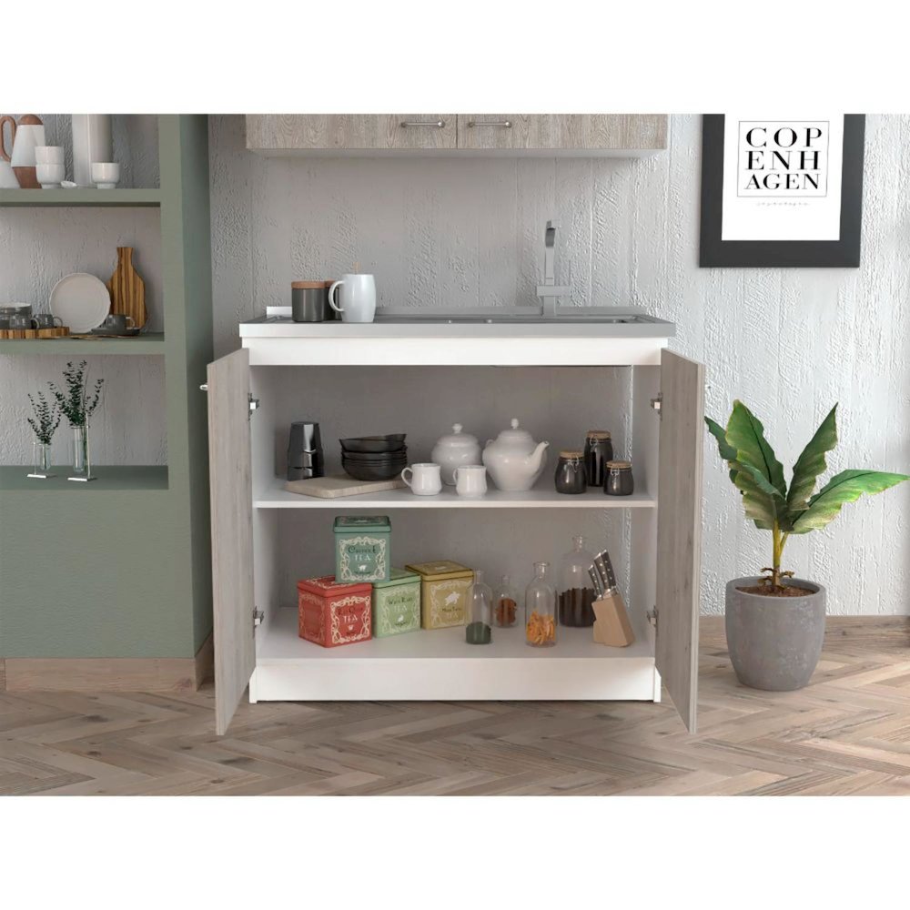 Mariana Medicine Cabinet Light Gray MDF. Picture 5