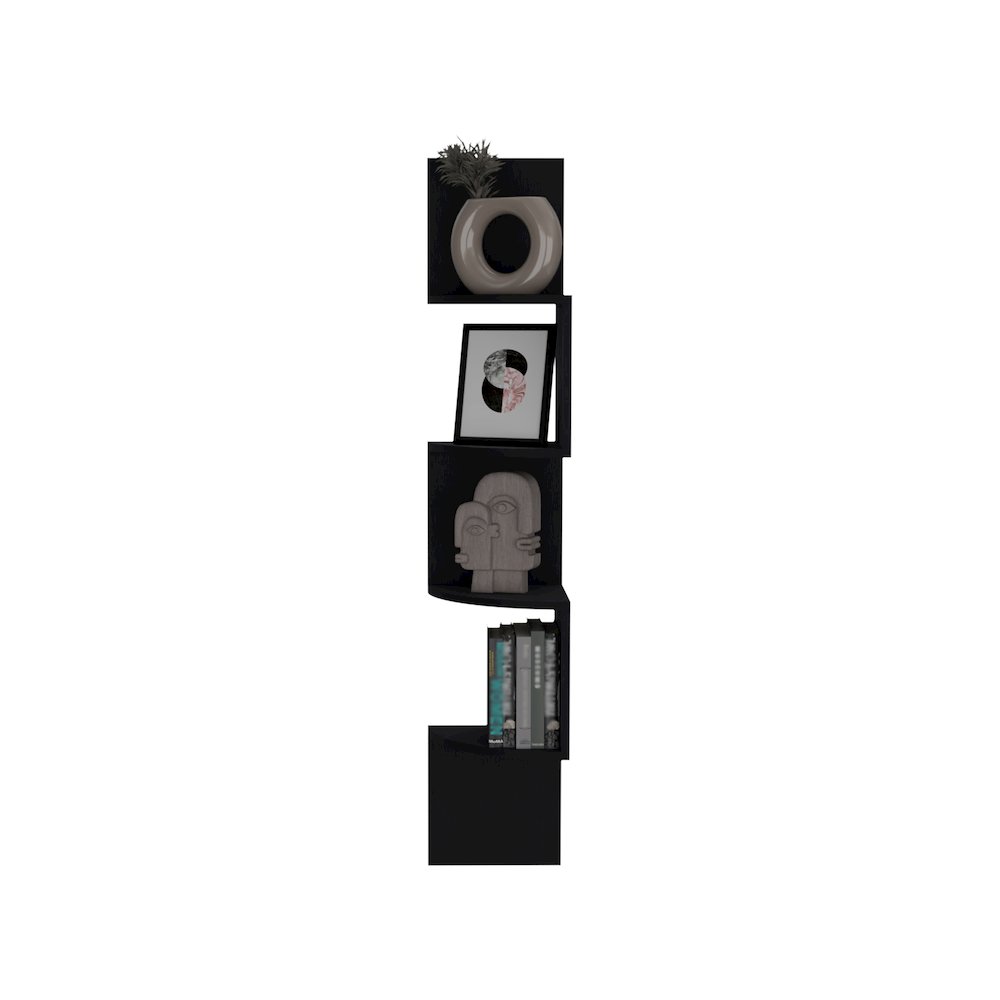 Rosset Corner Shelf Black MDF. Picture 1