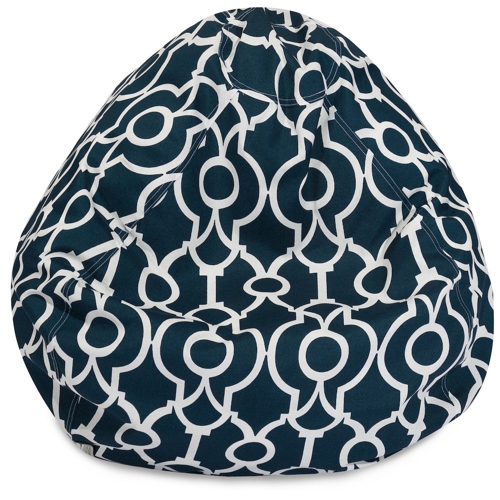 Majestic Home Goods Large Bean Bag Athens Navy. Picture 1