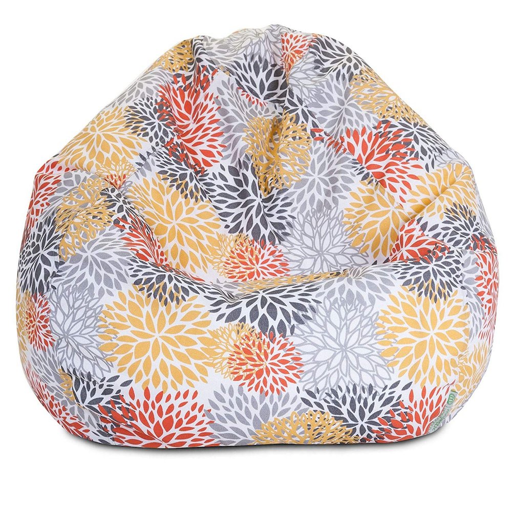 Majestic Home Goods Large Bean Bag Blooms Citrus. Picture 1
