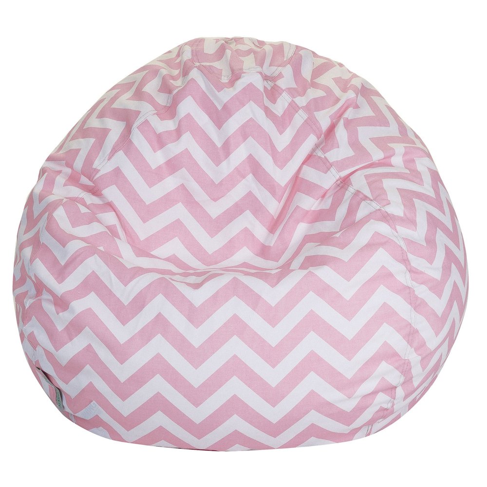 Majestic Home Goods Large Bean Bag Chevron Baby Pink. Picture 1