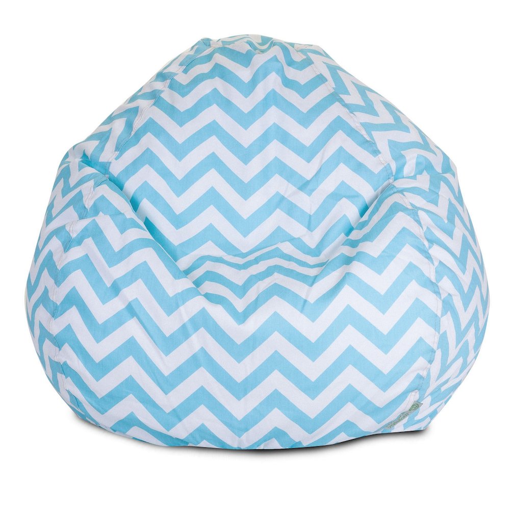 Majestic Home Goods Large Bean Bag Chevron Blue. Picture 1