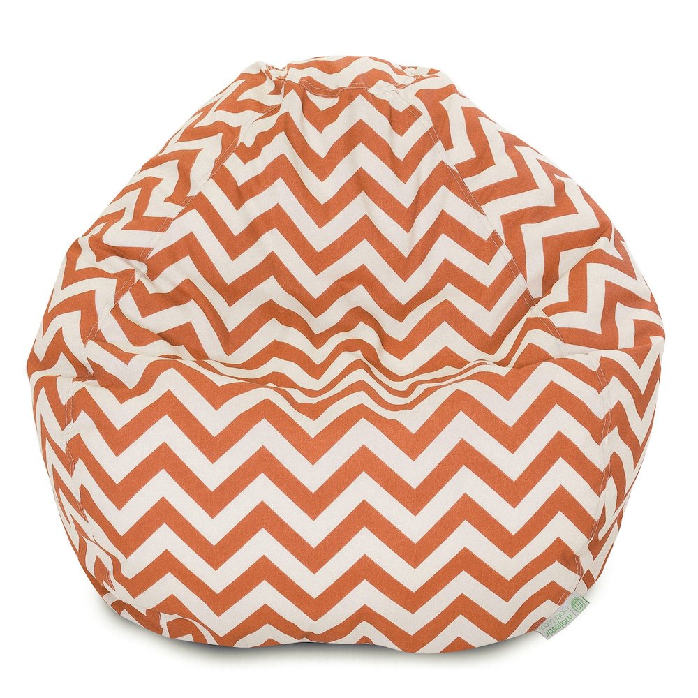 Majestic Home Goods Large Bean Bag Chevron Burnt Orange. Picture 1