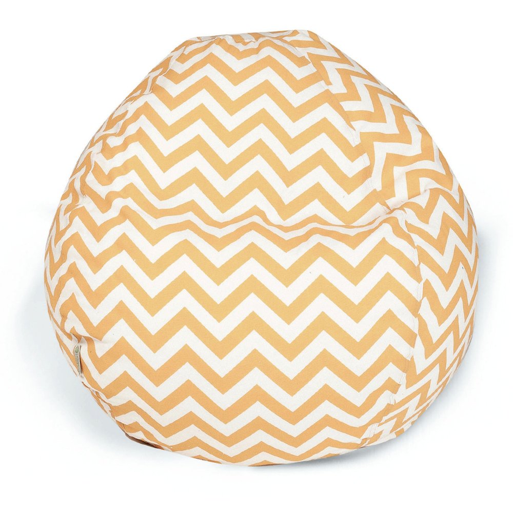 Majestic Home Goods Large Bean Bag Chevron Yellow. Picture 1