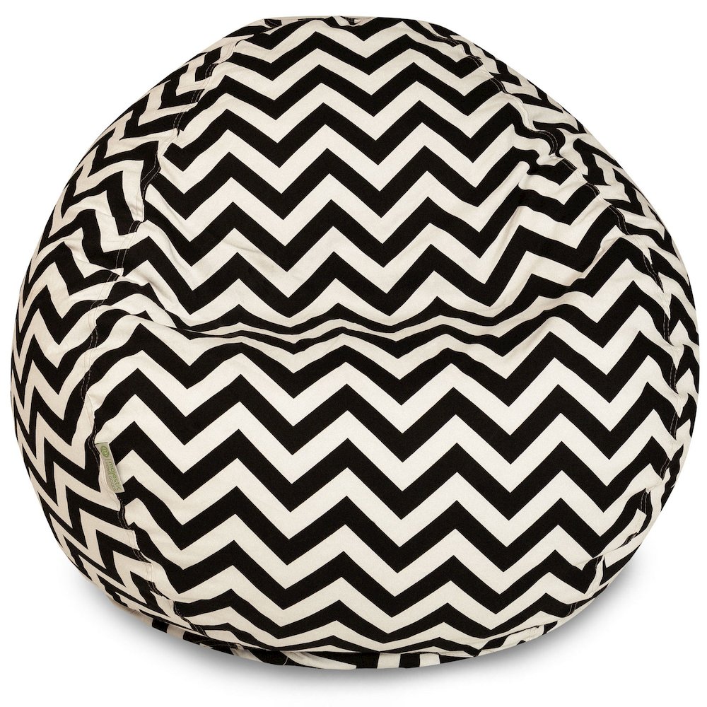 Majestic Home Goods Large Bean Bag Chevron Black. Picture 1