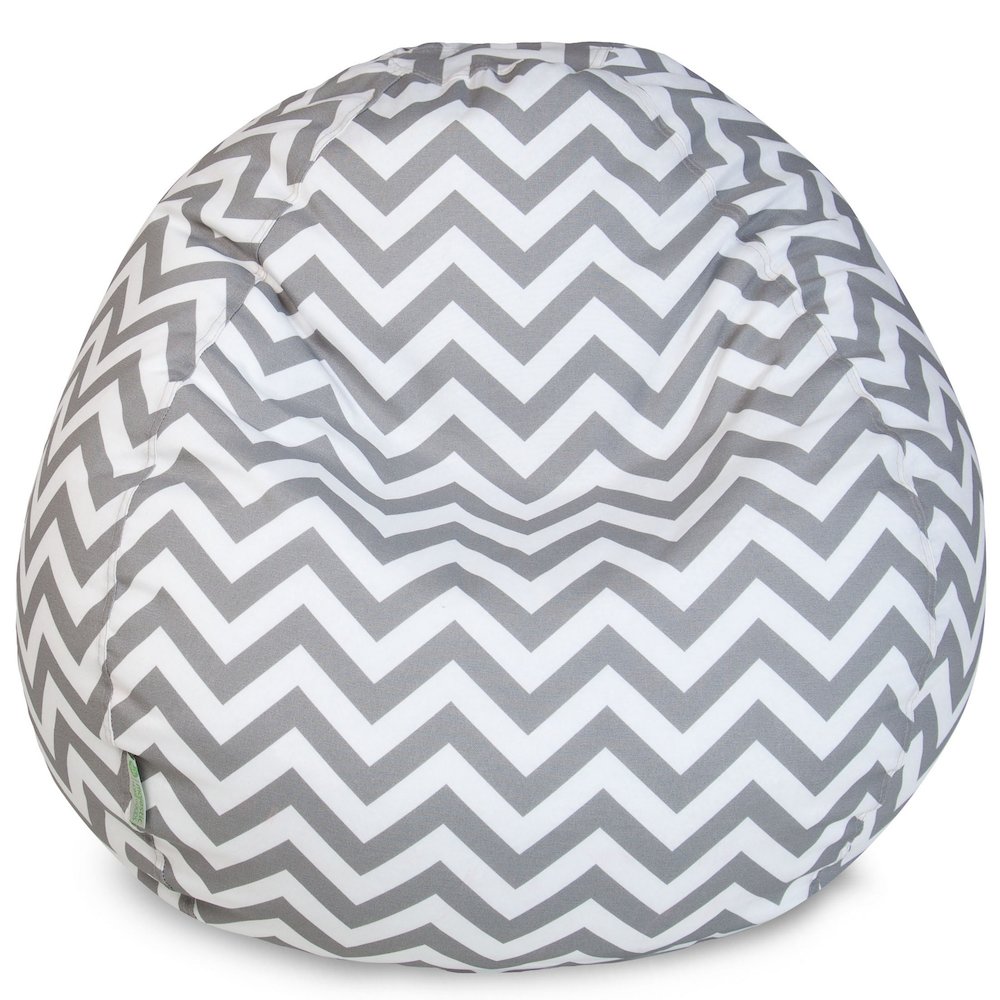 Majestic Home Goods Large Bean Bag Chevron Gray. Picture 1