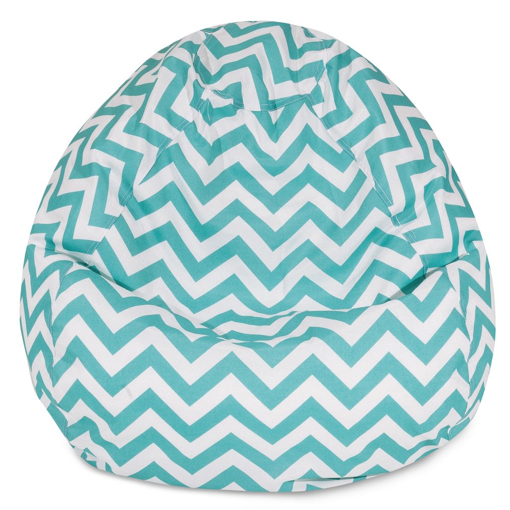 Majestic Home Goods Large Bean Bag Chevron Teal. Picture 1
