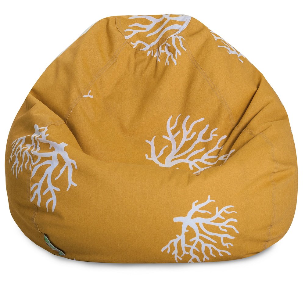 Majestic Home Goods Large Bean Bag Coral Yellow. Picture 1