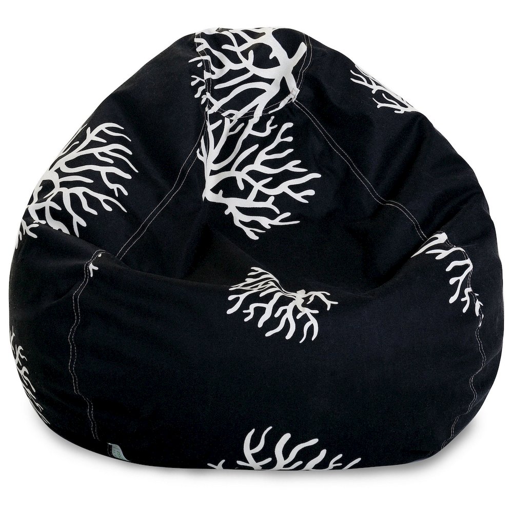 Majestic Home Goods Large Bean Bag Coral Black. Picture 1
