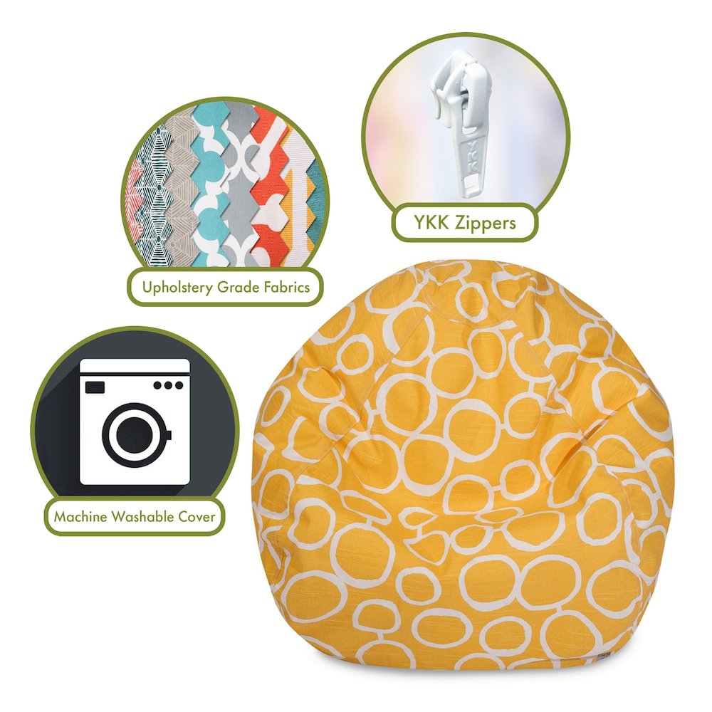 Majestic Home Goods Large Bean Bag Fusion Yellow. Picture 2