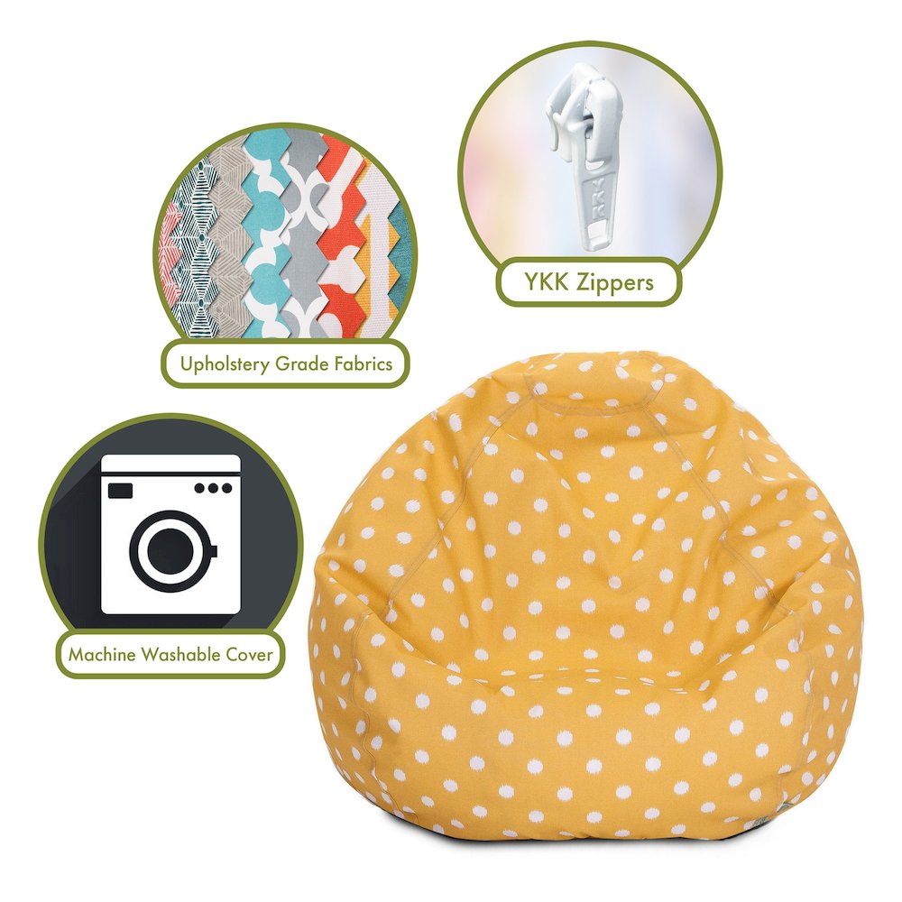 Majestic Home Goods Large Bean Bag Ikat Dot Citrus. Picture 2