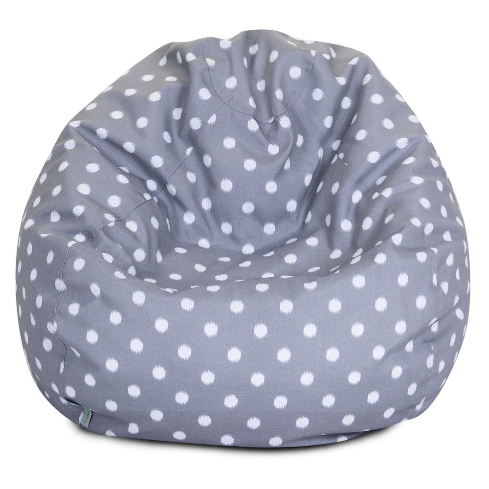 Majestic Home Goods Large Bean Bag Ikat Dot Gray. Picture 1