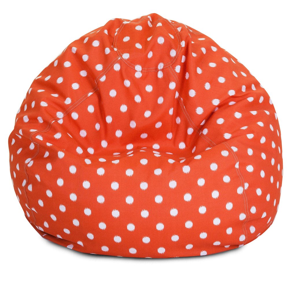 Majestic Home Goods Large Bean Bag Ikat Dot Orange. Picture 1