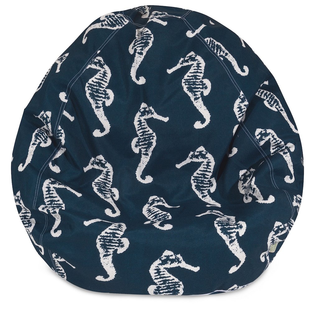 Majestic Home Goods Large Bean Bag Sea Horse Navy Blue. Picture 1