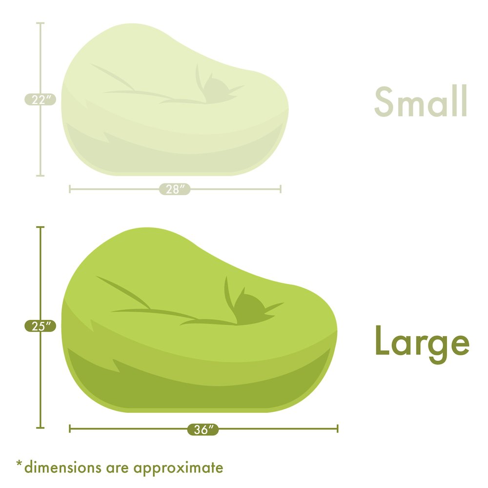 Majestic Home Goods Large Bean Bag Solid All Sherpa. Picture 3