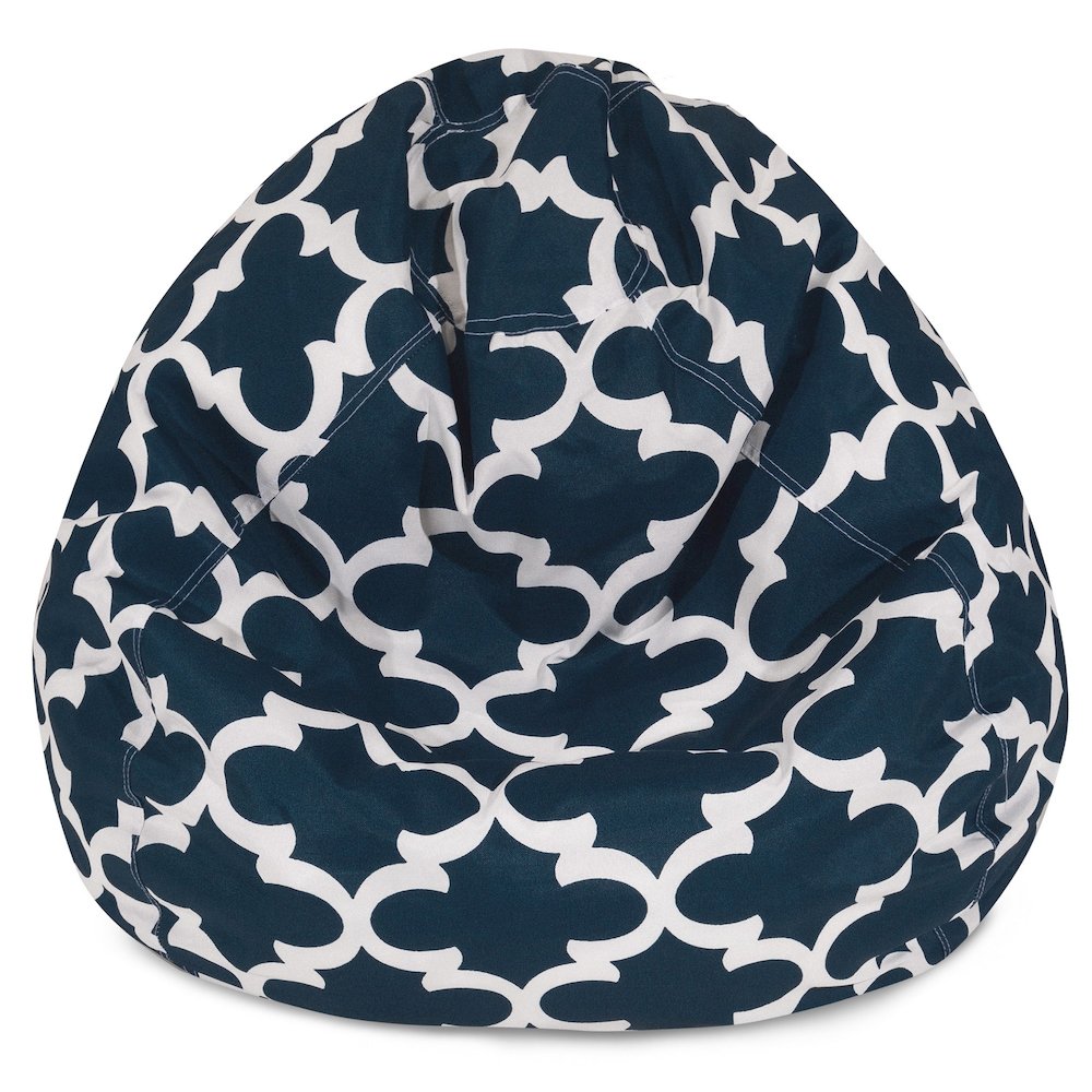 Majestic Home Goods Large Bean Bag Trellis Navy Blue. Picture 1