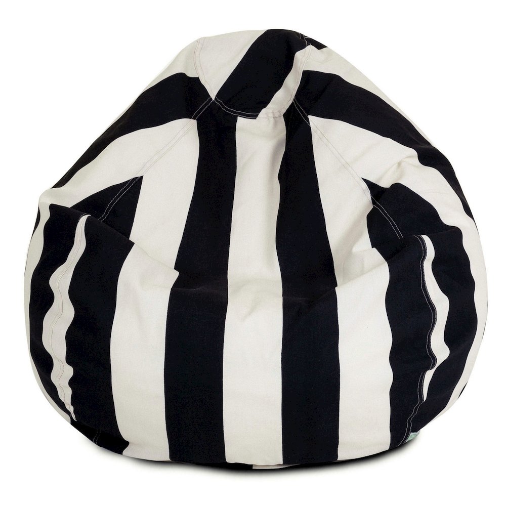 Majestic Home Goods Large Bean Bag Vertical Stripe Black. Picture 1