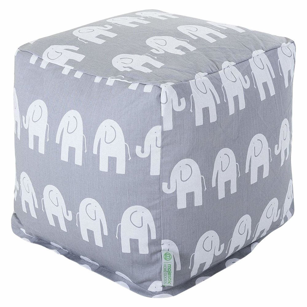 Majestic Home Goods Cube Pouf Ellie Gray. Picture 1