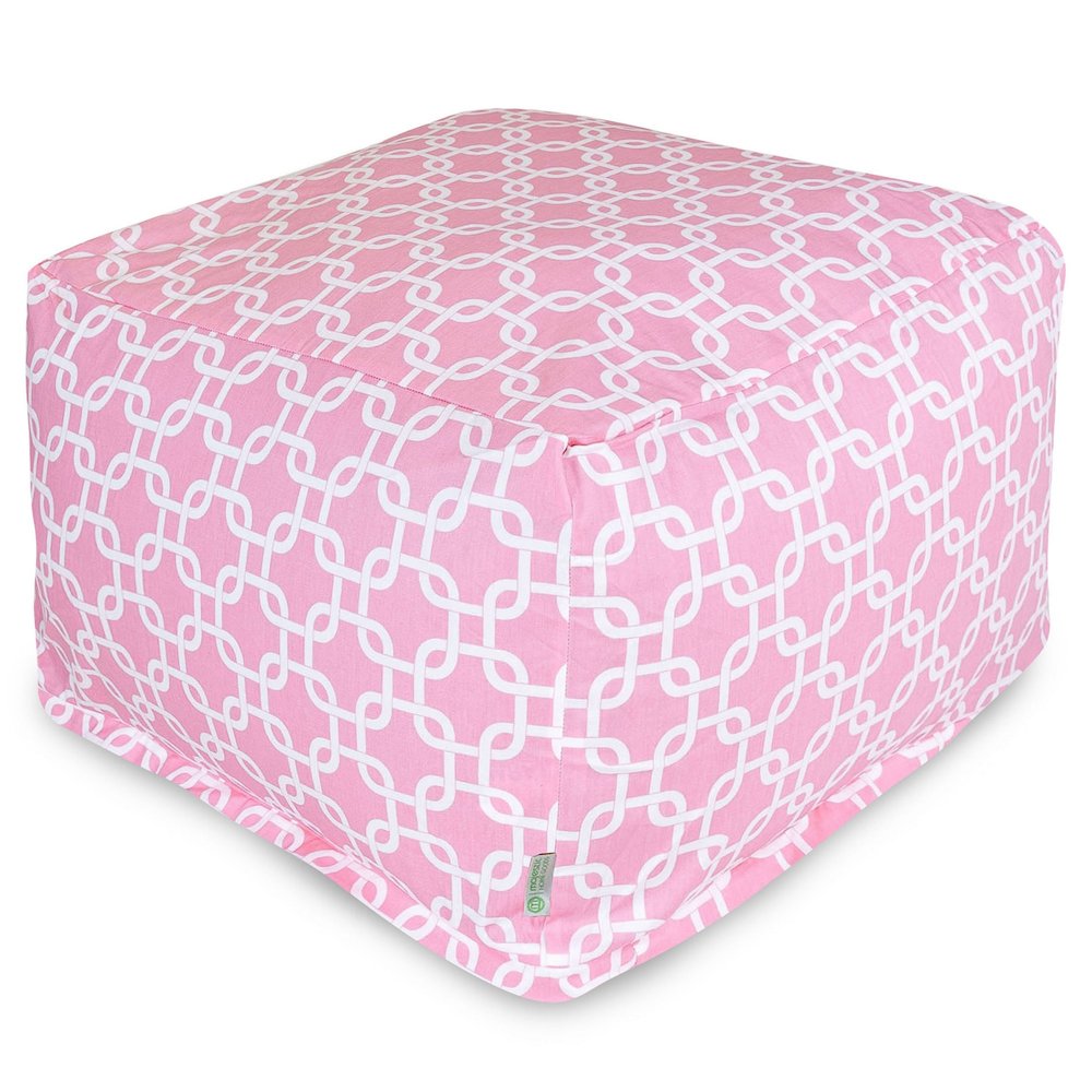 Majestic Home Goods Ottoman Pouf Links Soft Pink. Picture 1