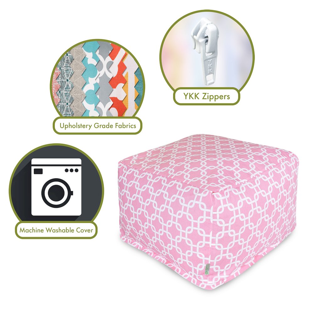 Majestic Home Goods Ottoman Pouf Links Soft Pink. Picture 2