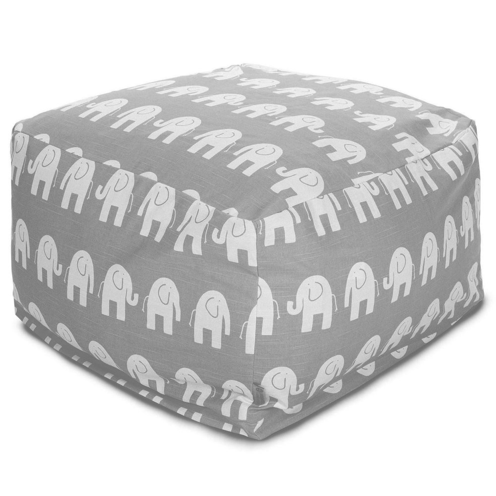 Majestic Home Goods Ottoman Pouf Ellie Gray. Picture 1