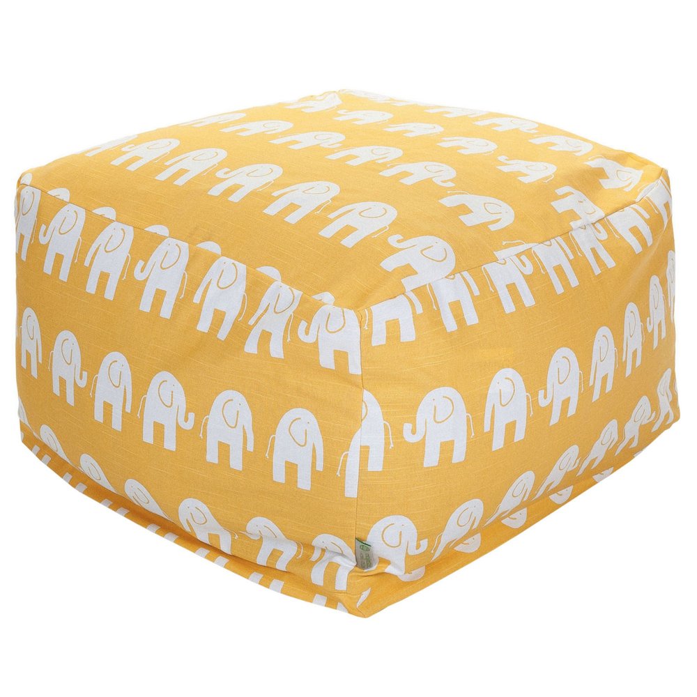 Majestic Home Goods Ottoman Pouf Ellie Yellow. Picture 1
