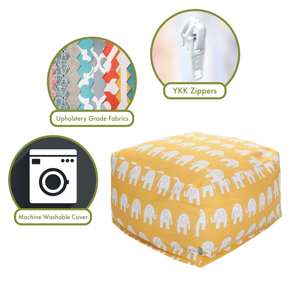 Majestic Home Goods Ottoman Pouf Ellie Yellow. Picture 2