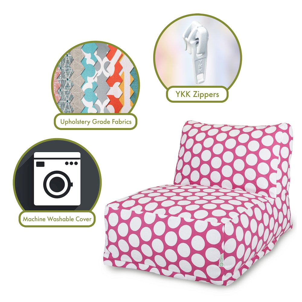 Majestic Home Goods Chair Lounger Polka Dot (Large) Hot Pink. Picture 2