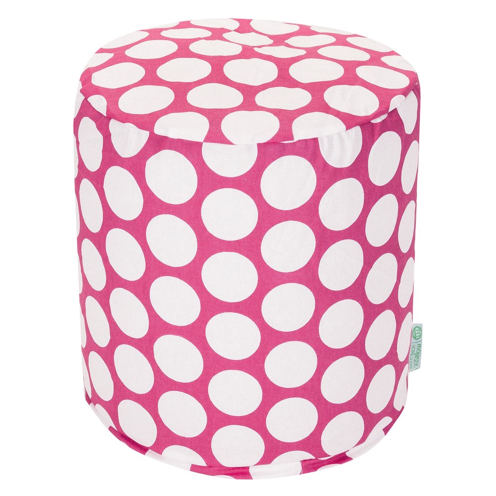 Majestic Home Goods Pouf Polka Dot (Large) Hot Pink. Picture 1