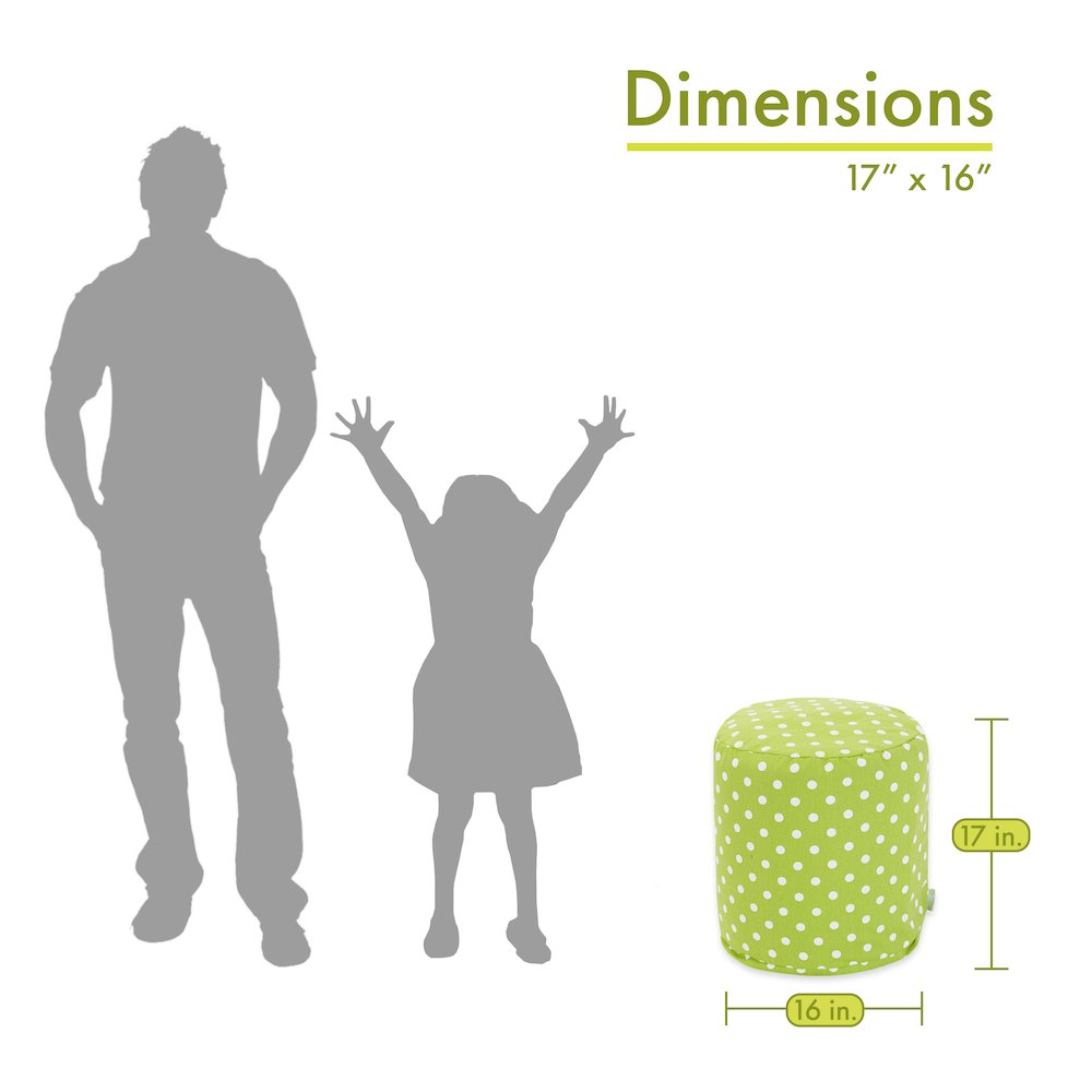 Majestic Home Goods Pouf Polka Dot (Small) Lime. Picture 2
