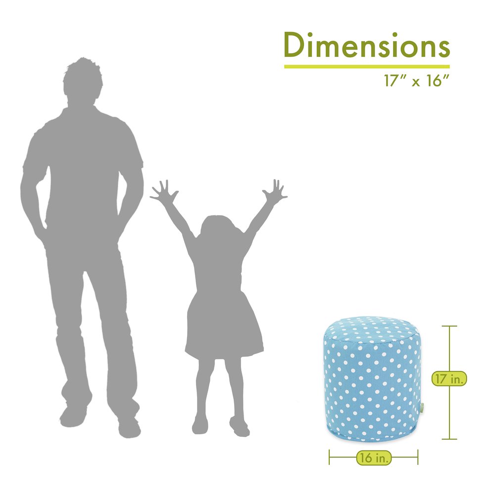Majestic Home Goods Pouf Polka Dot (Small) Aquamarine. Picture 2