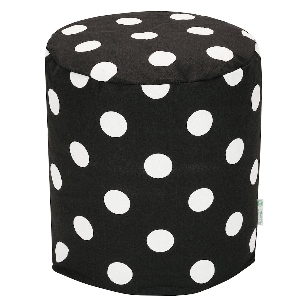 Majestic Home Goods Pouf Polka Dot (Large) Black. Picture 1