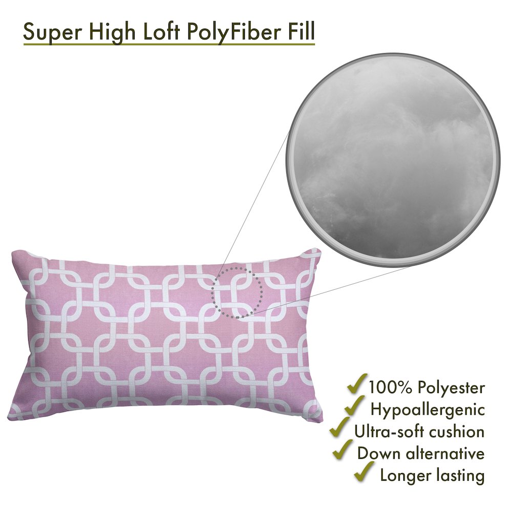 Majestic Home Goods Pillow 12x20 Links Soft Pink. Picture 2