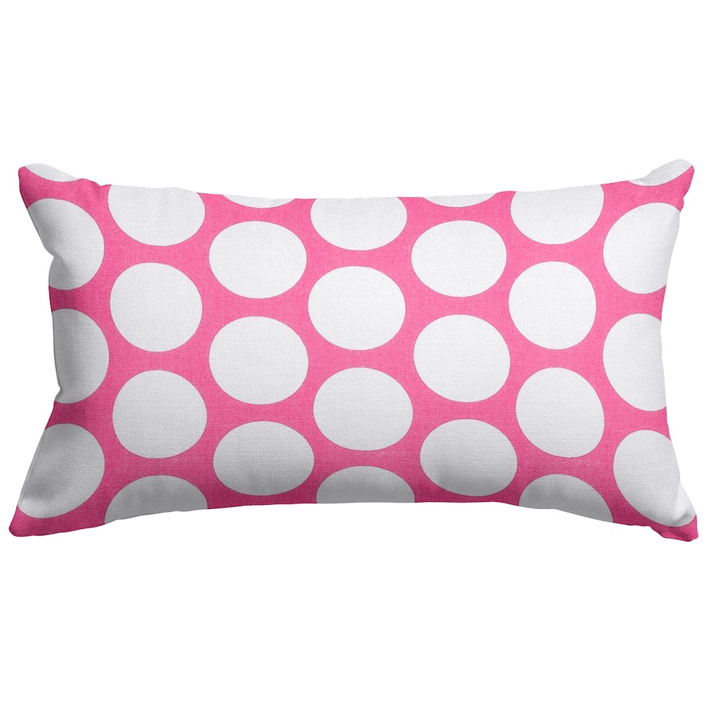 Majestic Home Goods Pillow 12x20 Polka Dot (Large) Hot Pink. Picture 1