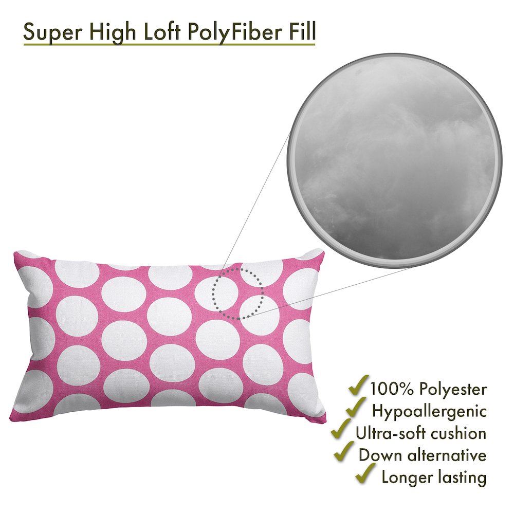Majestic Home Goods Pillow 12x20 Polka Dot (Large) Hot Pink. Picture 2