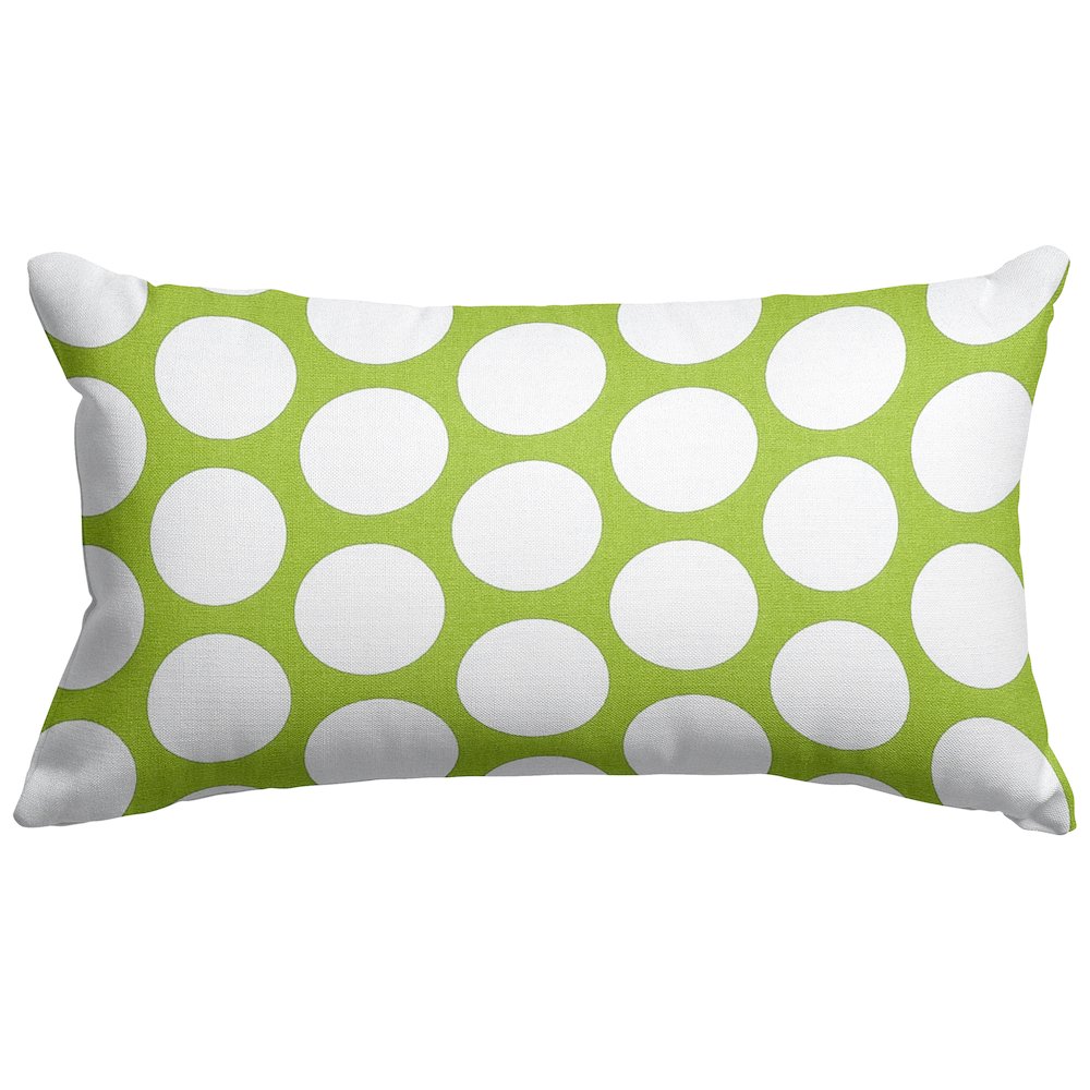 Majestic Home Goods Pillow 12x20 Polka Dot (Large) Hot Green. Picture 1