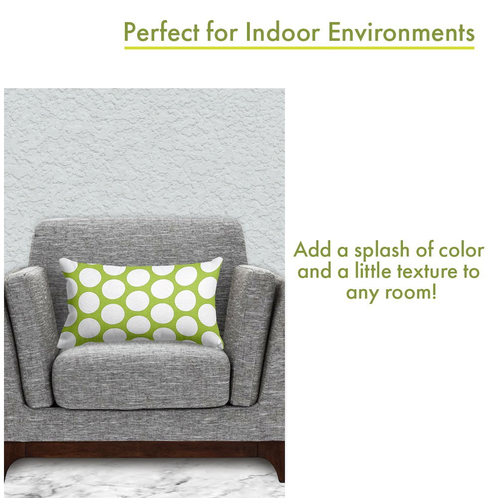 Majestic Home Goods Pillow 12x20 Polka Dot (Large) Hot Green. Picture 4