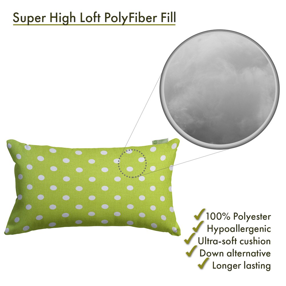 Majestic Home Goods Pillow 12x20 Polka Dot (Small) Lime. Picture 2