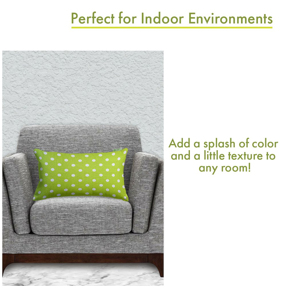 Majestic Home Goods Pillow 12x20 Polka Dot (Small) Lime. Picture 4